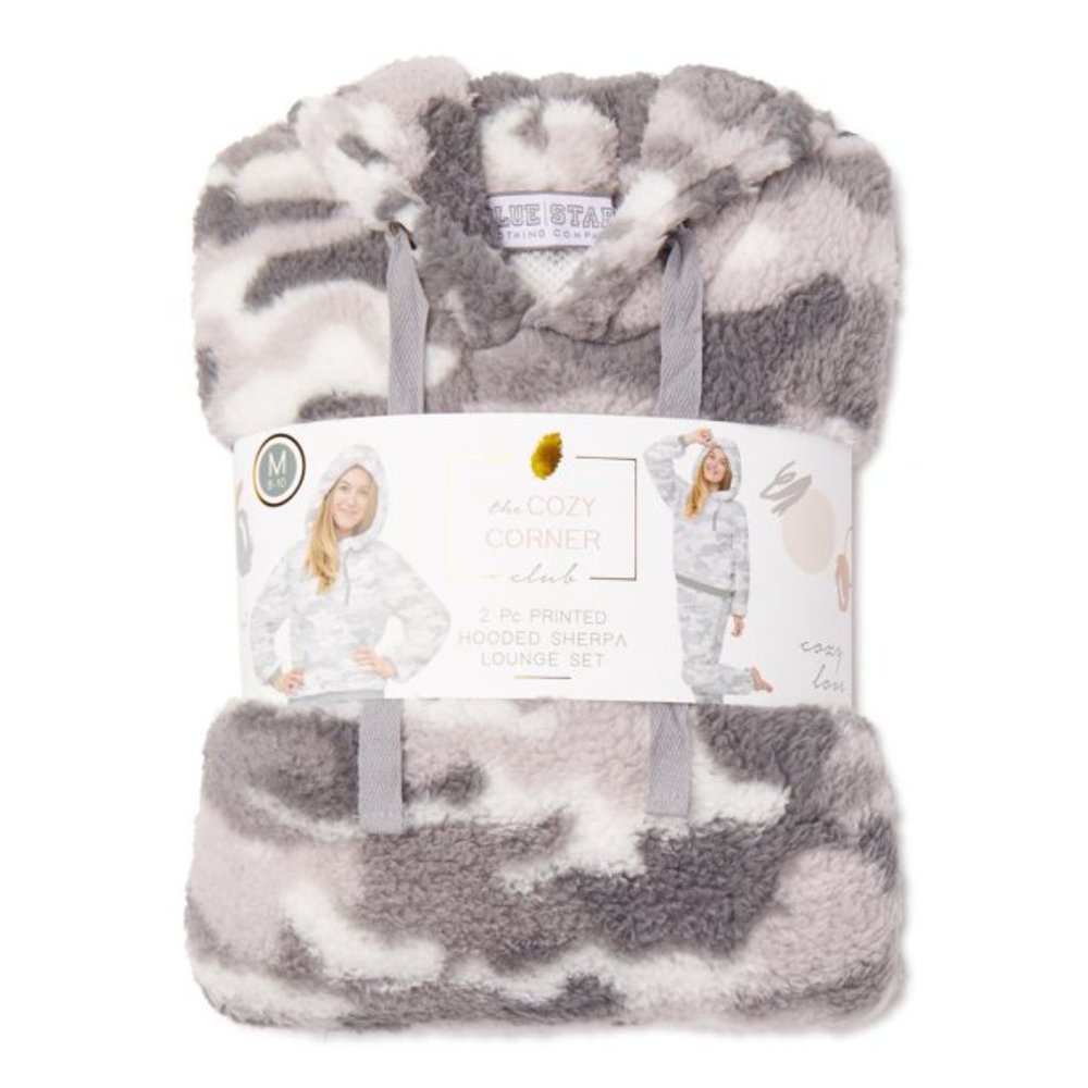 The Cozy Corner Women's Hooded Faux Sherpa Top & Bottom Pajama Set, 2-Piece - Picture 2 of 2